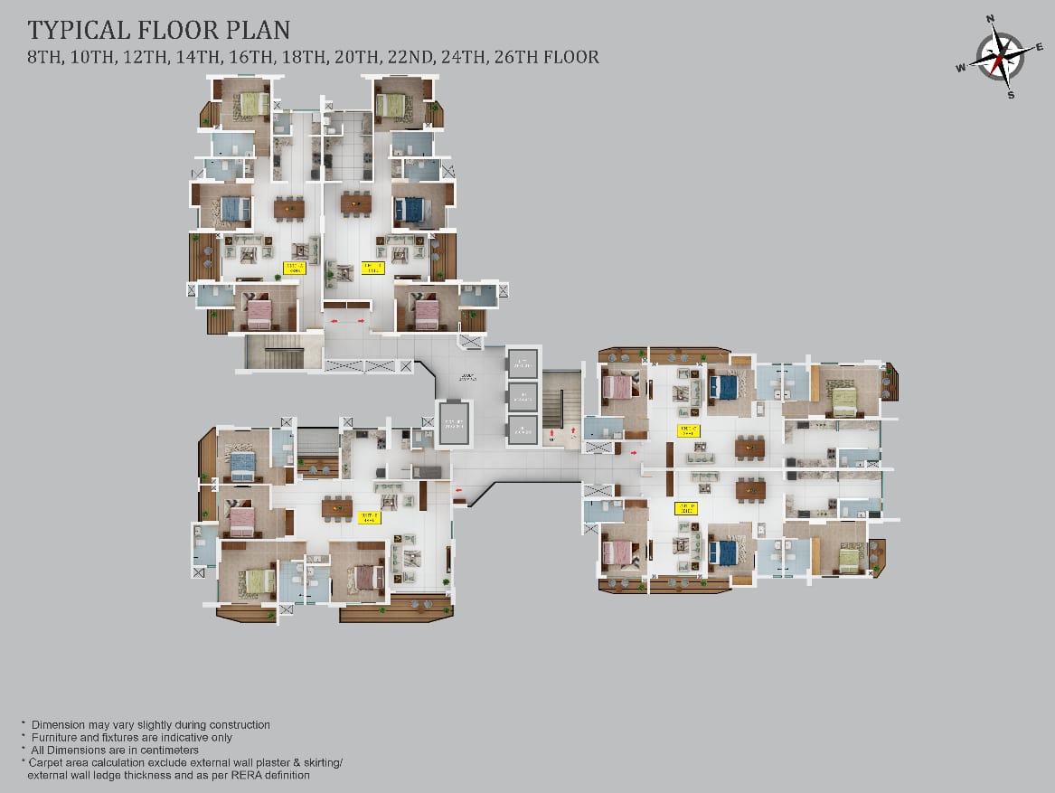 Kalyan Homes sky high Typical Floor Plan